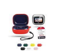 yystao Coque de protection pour casque JBL LIVE Buds 4/Beam 4/Flex 4, coque en silicone souple avec cordon et 2 films de protection d'écran en TPU, sac de rangement résistant aux chocs et aux rayures