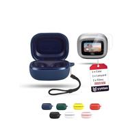 yystao Coque de protection pour casque JBL LIVE Buds 4/Beam 4/Flex 4, coque en silicone souple avec cordon et 2 films de protection d'écran en TPU, sac de rangement résistant aux chocs et aux rayures