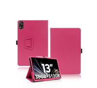 yystao Étui de protection en cuir PU pour Blackview Mega 8 Tablette 13 Pouces Housse Compatible avec Blackview Tablette Mega 8 - Dragonne, Peau texturée tout autour de la peau, Rose - Rouge