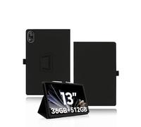 yystao Étui de protection en cuir PU pour tablette Blackview Mega 8 13 pouces, avec dragonne, design texturé noir