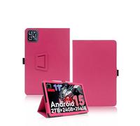 yystao Étui de protection en cuir PU pour tablette TABWEE W90 11" 11" avec dragonne et texture peau rouge