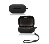 yystao Étui de protection en silicone souple compatible avec écouteurs EarFun Air Pro4 avec cordon tour de cou résistant à la poussière, aux chocs et durable Noir