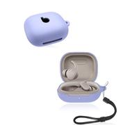 yystao Étui de protection en silicone souple compatible avec Powerbeats Fit avec cordon tour de cou résistant à la poussière, aux chocs et durable Violet