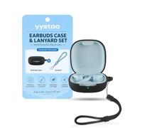 yystao Étui de protection pour casque SHOKZ OpenFit Air 2 Noir | Coque en silicone souple avec cordon, sac de rangement résistant aux chocs et aux rayures
