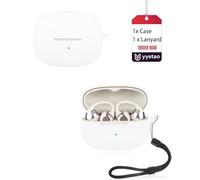 yystao Étui de protection pour écouteurs SHOKZ OpenDots 2 en silicone souple avec cordon - Résistant aux chocs et aux rayures - Blanc
