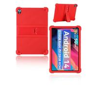 yystao Étui de protection pour tablette Android Whitedeer WHEC107BK 10" pour enfants - Coque en silicone souple compatible avec la tablette Whitedeer WHEC107BK - Support réglable - Rouge