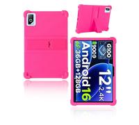 yystao Étui de protection pour tablette DOOGEE Tab G6 Pro, 12" 2026, en silicone souple, compatible avec DOOGEE Tab G6 Pro, support réglable, rose