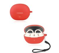 yystao Étui pour écouteurs Baseus Bowie MC2 Air, en silicone souple, compatible avec Baseus Bowie MC2 Air, avec cordon tour de cou, résistant à la poussière, aux chocs et durable, rouge