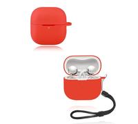 yystao Étui pour écouteurs Huawei FreeClip 2, coque de protection en silicone souple compatible avec Huawei FreeClip 2, avec cordon tour de cou, anti-poussière, anti-chocs et durable, rouge
