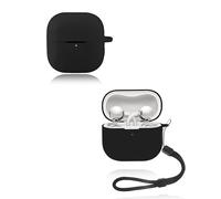 yystao Étui pour écouteurs Huawei FreeClip 2, coque de protection en silicone souple compatible avec Huawei FreeClip 2, avec cordon tour de cou, anti-poussière, anti-chocs et durable, noir