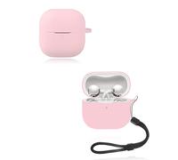 yystao Étui pour écouteurs Huawei FreeClip 2, coque de protection en silicone souple compatible avec Huawei FreeClip 2, avec cordon tour de cou, anti-poussière, anti-chocs et durable, rose