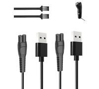 yystao Kit d'accessoires compatibles pour Philips 3000X - 2 câbles de charge USB + 2 brosses de nettoyage | Kit de nettoyage rapide et en profondeur