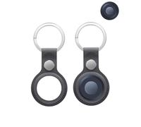 yystao Lot de 2 coques de protection en cuir synthétique pour localisateur de clés de Motorola, design anti-perte avec tissage diagonal fin (noir)