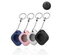 yystao Lot de 4 coques de protection en silicone pour traceur GPS Dresz, avec lanière (noir, blanc, bleu et rose)