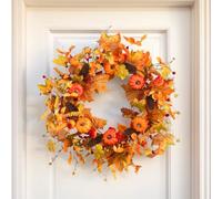 YYSWSAKY Grande Couronne d'automne de 60 cm, Feuilles d'Érable Citrouilles