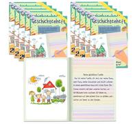 YYSWSAKY Lot de 10 cahiers d'histoires pour écrire et peindre, avec lignes colorées 2G et pages vierges, cahier scolaire 2ème 4, 16 feuilles, papier 80 g/m², couverture 120 g/m², vert