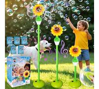 YYSWSAKY Machine à Bulles Automatique, Rechargeable Machine a Bulle avec Lumineuse et Musique pour Enfant, Jardin, Anniversaire, Mariage, Fête, Hauteur Réglable 51cm-119cm, avec Télécommande (Jaune)