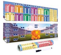 YYSWSAKY Plan de match WM 2026 Poster plan de match 2026 avec 48 groupes d'équipes Knockout et finale Tous les résultats des jeux, cadeaux pour les fans de football, enroulé, 2 pièces (30 cm x 90 cm)