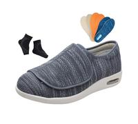 Yytcsjz Chaussures Diabétiques Pour Personnes Âgées Largeur, Chaussures De Marche Légères Et Réglables Pour Hommes Pieds Gonflés Grande Taille(Dark Gray,45 EU)