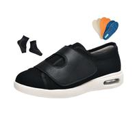 Yytcsjz Chaussures Orthopédiques Ajustables Hommes Diabétiques, Chaussures De Marche Légères Et Confortables Coussinées D'air Pour Personnes Âgées(Black,48 EU)