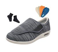 Yytcsjz Chaussures Orthopédiques Diabétiques, Chaussures De Marche Larges Et Réglables En Maille Respirante Pour Hommes Pour Diabétiques Et Œdèmes(Dark Gray,45 EU)