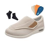 Yytcsjz Chaussures Orthopédiques Diabétiques, Chaussures De Marche Larges Et Réglables En Maille Respirante Pour Hommes Pour Diabétiques Et Œdèmes(Beige,37 EU)