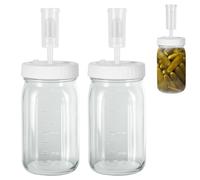 YYTECH 2 PièCes Bocal Fermentation 1l, Bocal De Fermentation En Verre Avec Verrou D'Air, Kit De Fermentation Pour Choucroute, Kimchi, Kombucha Et Cornichons