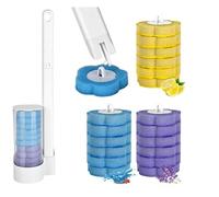 YYTECH Brosse WC jetable avec 18 recharges de nettoyant, système de nettoyage pour WC avec têtes de recharge jetables, kit de barre de WC murale