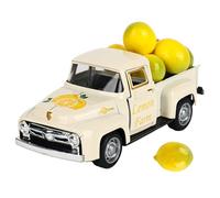 YYTECH Citron Truck Décor Citron Décorations pour la table à la maison Décoration de camion en métal avec 6 petits citrons artificiels pour vitrine, table, centre de table, cuisine de maison, fête au
