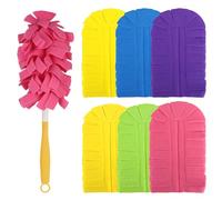 YYTECH Lot de 6 Recharges d'Attrape-Poussière pour Swiffer avec Poignée, Plumeau Réutilisable et Lavable pour Poussière et Saleté dans les Ménages