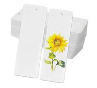 YYTOL Lot de 60 marque-pages vierges en papier pour bricolage - Blancs - Rectangulaires - Avec trou - Pour bricolage - 14 x 5 cm