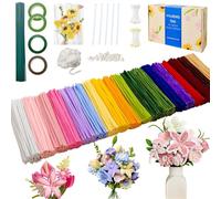 YYUENG TAK 1000 Fils Chenille Kit Complet Fleurs - Cure-Pipes en Coffret avec Accessoires | 18 Couleurs pour Loisirs Creatifs (Pipe Cleaners Flower kit) Matériel de bricolage et d'art (30cm x 6mm)
