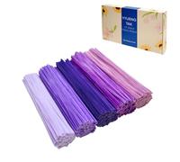 YYUENG TAK 300 pcs Pipe Cleaners Lila, Pipe Cleaners pour le bricolage Lila avec des yeux qui bougent, 5 tons de violet Fils de chenille 6mm x 30cm, Ensemble de nettoyage de tuyaux violet pour projets