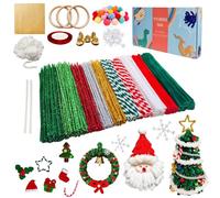 YYUENG TAK 473 Pcs Fil Chenille de Noël（Divers accessoires），Christmas Pipe Cleaner,Pour Décorations ou cadeaux de Noël,Cure Pipe Chenille,fils chenilles loisirs creatifs de Noël