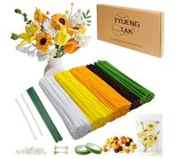 YYUENG TAK 500 pièces Nettoyeurs de pipe en forme de tournesol Ensemble de fleurs (5 couleurs), nettoyeurs de pipe pour le bricolage fleurs, nettoyeur de pipe en fleur, avec instructions, pompons, 20