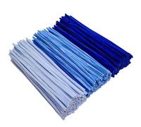 YYUENG TAK Coffret de 300 Bleu Cure Pipe Chenille & Fils Chenille - 3 Bleus Différents pour Loisirs Creatifs |Blue Pipe Cleaners pour Décorations DIY(30 cm * 6 mm)