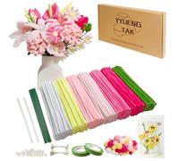 YYUENG TAK Kit Complet Fleurs en Rose Fils Chenille - 500 Cure-Pipes en Coffret avec Accessoires pour Loisirs Creatifs et Décoration DIY(30cm x 6mm),Pink Pipe Cleaners Flower,Bouquet de fleurs