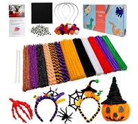 YYUENG TAK Lot de 526 Fil Chenille pour Halloween（Divers accessoires）,kit de bricolage pour Halloween, coffret cadeau,avec 350 cure-pipes(Pipe Cleaners) en 12 couleurs,fils chenilles loisirs creatifs