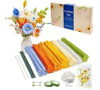 YYUENGTAK 350 Pcs 7 Color Set Fil Chenille Fleur,Pipe Cleaners Flower Kit, DIY avec Floratape Tiges pour Cadeau Fête des Mères Bouquet Diplôme Décoration Maison,Cure Pipe Chenille