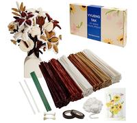 YYUENGTAK 350 Pcs Camaïeu de bruns Set Fil Chenille Fleur,Pipe Cleaners Flower Kit, DIY avec Floratape Tiges pour Cadeau Fête des Mères Bouquet Diplôme Décoration Maison,Cure Pipe Chenille