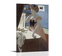 YYUEQIL Felix Vallotton Impression sur toile Misia à sa coiffeuse Décoration murale avec cadre 20 x 30 cm