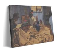 YYUEQIL Felix Vallotton - Impression sur toile « The Laundress » - Décoration murale avec cadre bleu pour chambre à coucher, salon, chambre à coucher - 60 x 90 cm