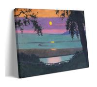 YYUEQIL Felix Vallotton Impression sur toile Tramonto A Grasse Cielo Arancione E Viola Art mural Impression sur toile Idée cadeau Cadre esthétique 60 x 90 cm