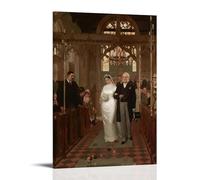 YYUEQIL Impression sur toile avec texte Till Death Do Us Part d'Edmund Blair Leighton - Décoration murale avec cadre - 20 x 30 cm