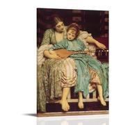 YYUEQIL Impression sur toile de Frederic Leighton La leçon de musique - Impressions sur toile de peintures sur toile pour chambre à coucher, salon - 40 x 60 cm