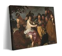 YYUEQIL Impression sur toile Diego Velazquez El Triunfo de Baco Or Los Borrachos Décoration murale moderne avec cadre 50 x 75 cm