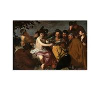 YYUEQIL Impression sur toile Diego Velazquez El Triunfo De Baco ou Los Borrachos Décoration murale pour chambre à coucher Décoration d'intérieur Sans cadre 60 x 90 cm