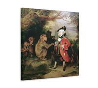 YYUEQIL Impression sur toile Edwin Landseer The Monkey Who Had Seen The World Décoration murale avec cadre 50 x 50 cm