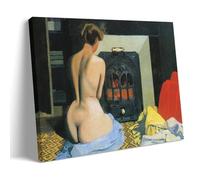 YYUEQIL Impression sur toile Felix Vallotton Femme Nue Devant Une Salamandre (1900).jpg Décoration murale Décoration d'intérieur Cadre 30 x 45 cm
