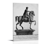 YYUEQIL Impression sur toile Giovanni Battista Piranesi Statue équestre de Marc-Aurèle - Art mural - Impression sur toile - Décoration d'intérieur - Cadre décoratif - 40 x 60 cm